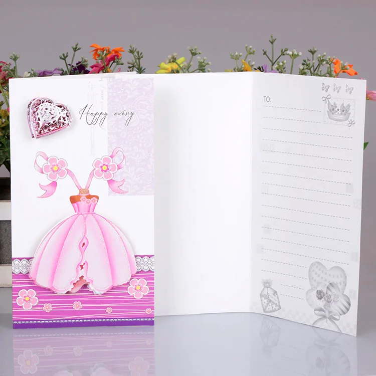 24 шт./лот свадебное платье ткань записок визиток/3D карты/Поздравительные