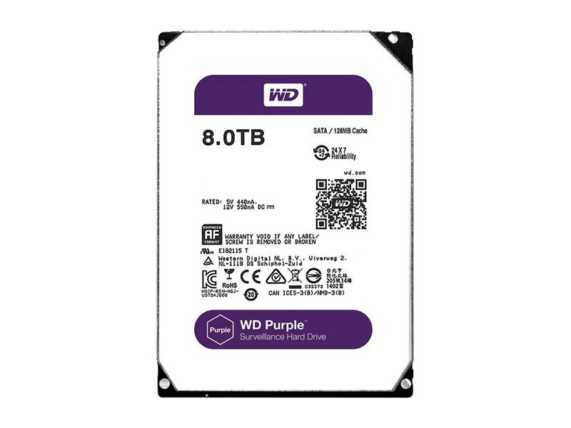 Внутренний жесткий диск WD Purple 8 ТБ 3 5 дюйма HDD для наблюдения SATAIII 256 Мб камеры