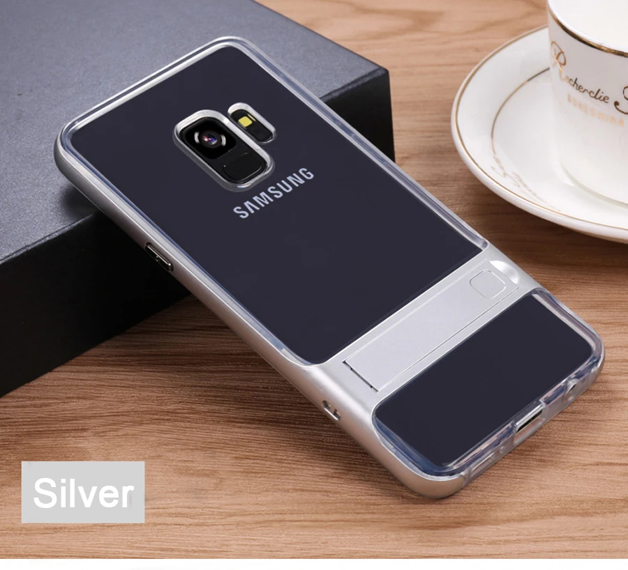 ITEUU S9/S9PLUS PC TPU чехол с подставкой для samsung Galaxy S9 S9 Plus чехол s Мягкие силиконовые прозрачные чехлы с подставкой
