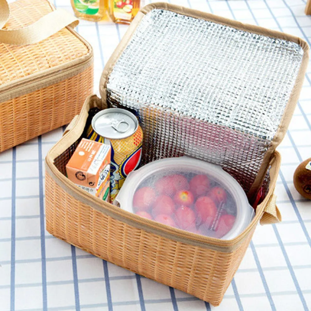 Сумка для ланча женщин портативная термоизолированная коробка Bento сумка пикника