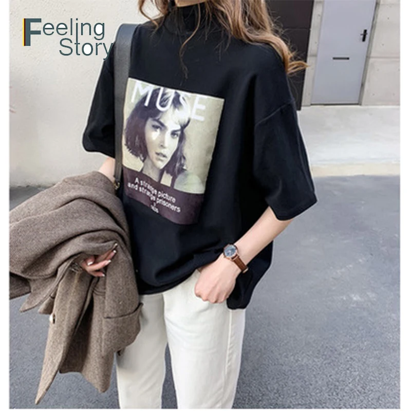 Новая модная футболка женская сезон: весна-лето обувь для девочек печати