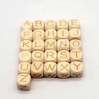 26pcs capital letters 12mm diamonds wooden beads diy jewelry accessories