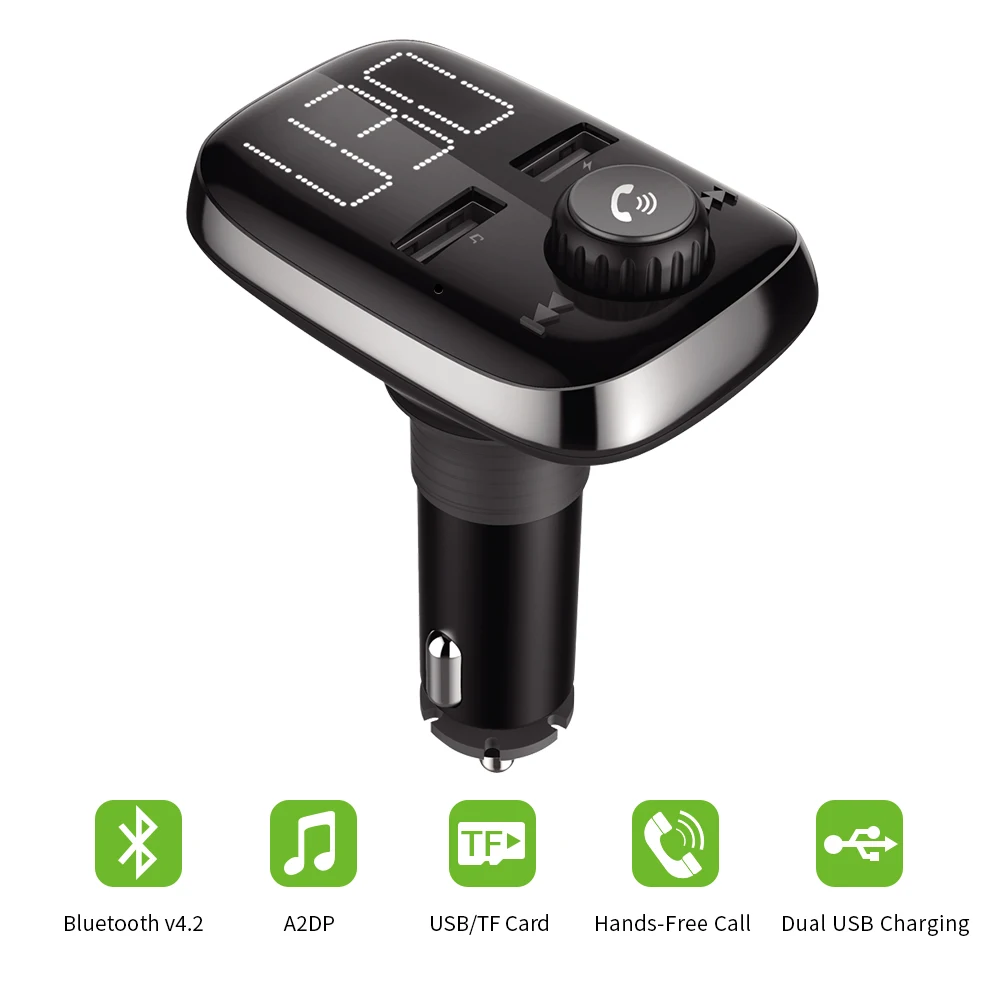 Fm передатчик Bluetooth Автомобильный трансмиссор Hands Free TF модулятор трансметтеура
