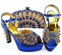 Royal blue Комплект из туфель и сумочки новейшего дизайна для свадьбы в африканском стиле, вечерний комплект из туфель и сумочки в африканском стиле, Женская итальянская обувь и сумочка в комплекте синего цвета - Цвет: Royal blue