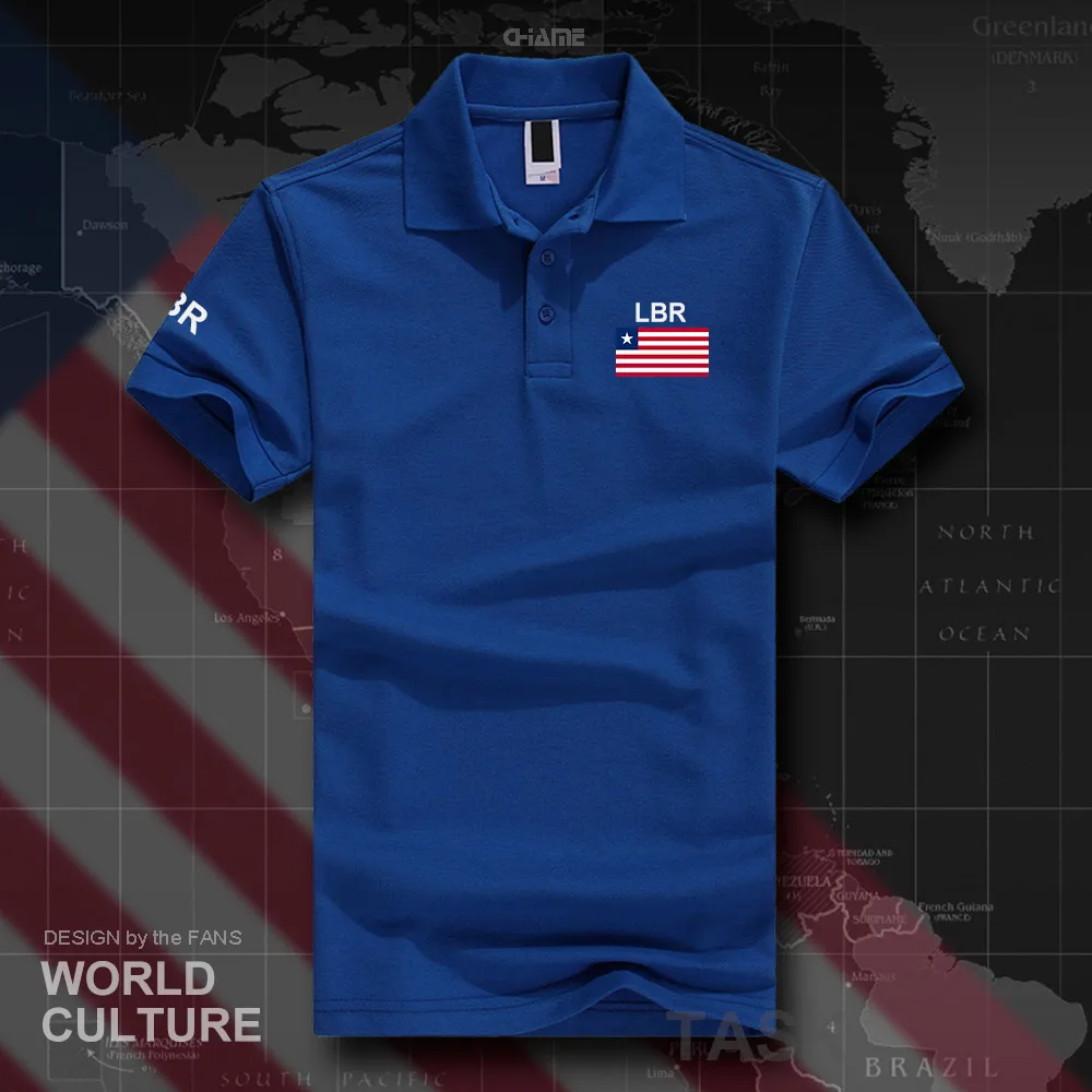 Liberia Liberian polo рубашки для мужчин с коротким рукавом белые бренды принтом страны 2017