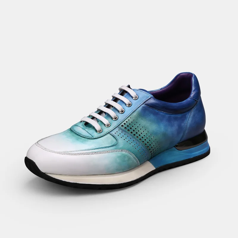 DIMY men's shoes retro shoes casual old shoes men's tide sports shoes men's summer breathable running shoes - Цвет: Blue