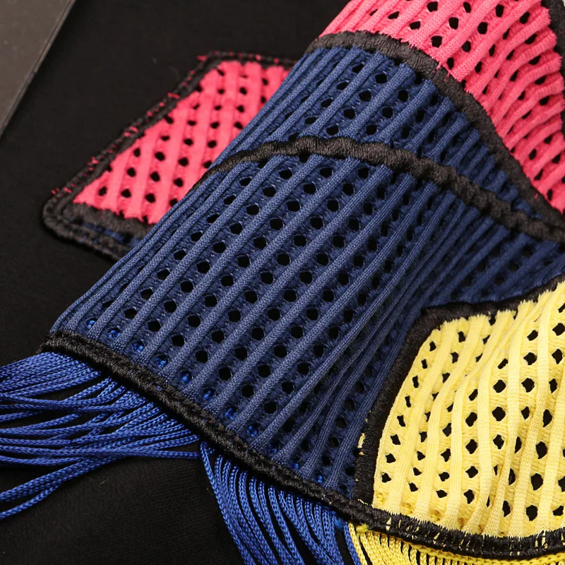 Радуга кисточкой Лоскутная сетки Для женщин Толстовки высокое качество