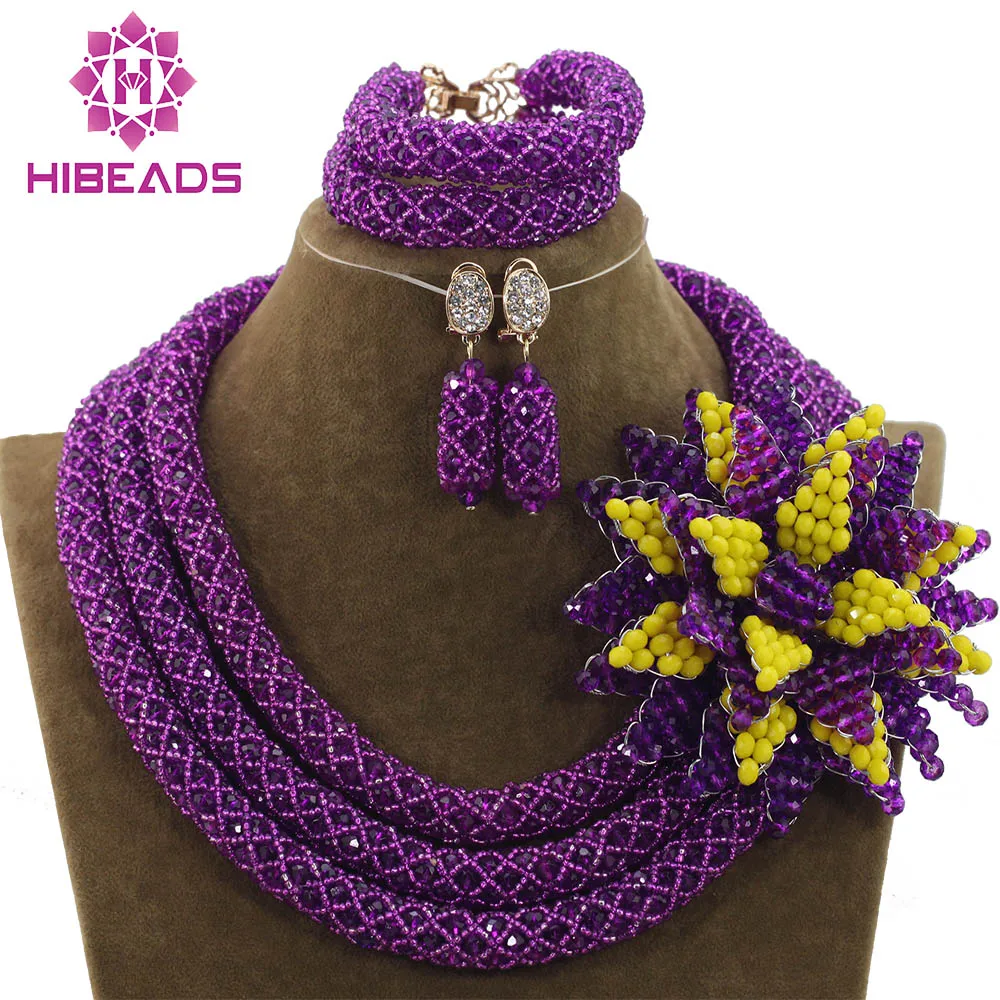 Свадебные Ювелирные наборы с африканскими бусинами цветы ручной работы кластер