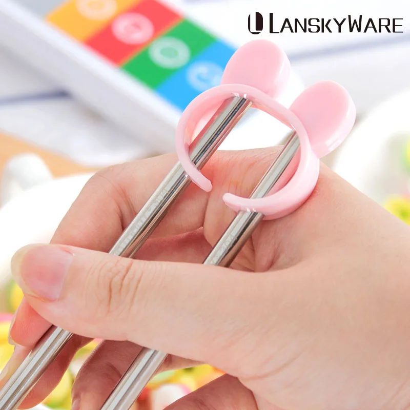 LANSKYWARE креативные 304 из нержавеющей стали учебные палочки для еды Дети обучения