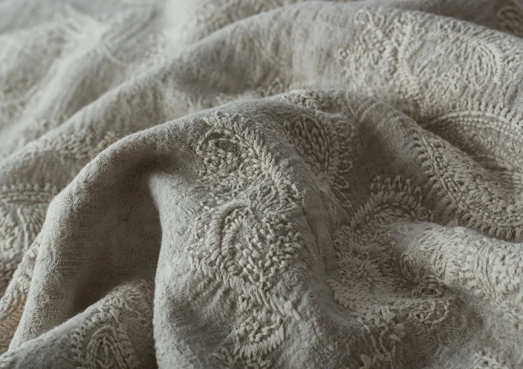Качественная хлопковая и льняная жаккардовая ткань с вышивкой tissu robe цельное платье одежда telas