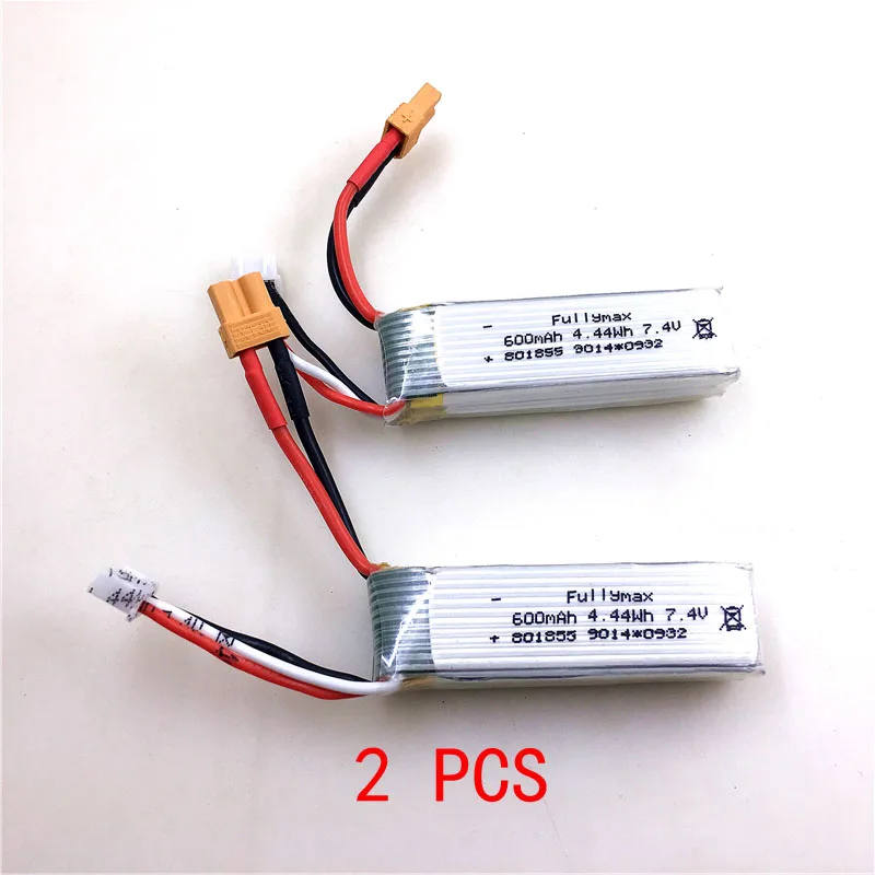 2 PCS 7,4 в 600 мАч Lipo батарея для XK K130 Запчасти для радиоуправляемого вертолета аксессуары XK K130 батарея - Цвет: 2 PCS