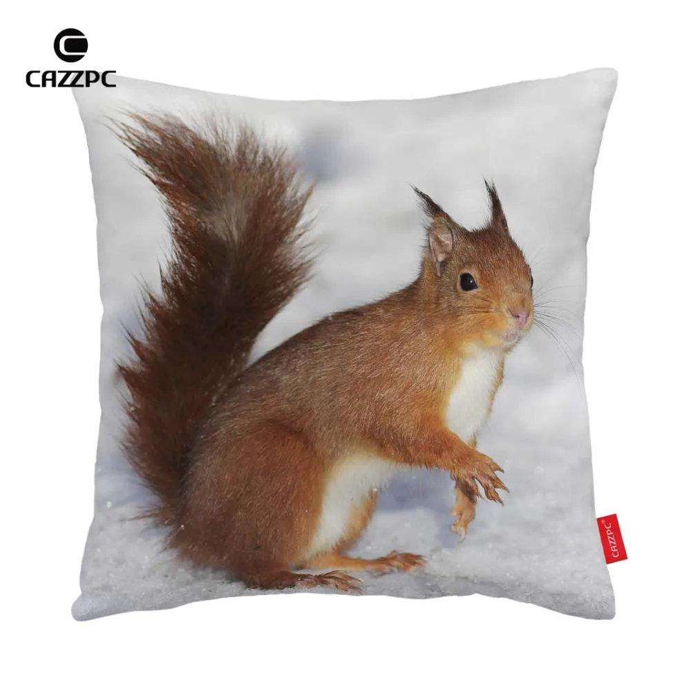 Белый снег лоб милый жир Забавный белка принт домашний декоративный бросок