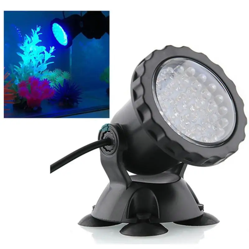 

Погружной подводный Точечный светильник, 36 светодисветодиодный, для сада, пруда, аквариума, бассейна, фонтана, водонепроницаемый синий точечный светильник