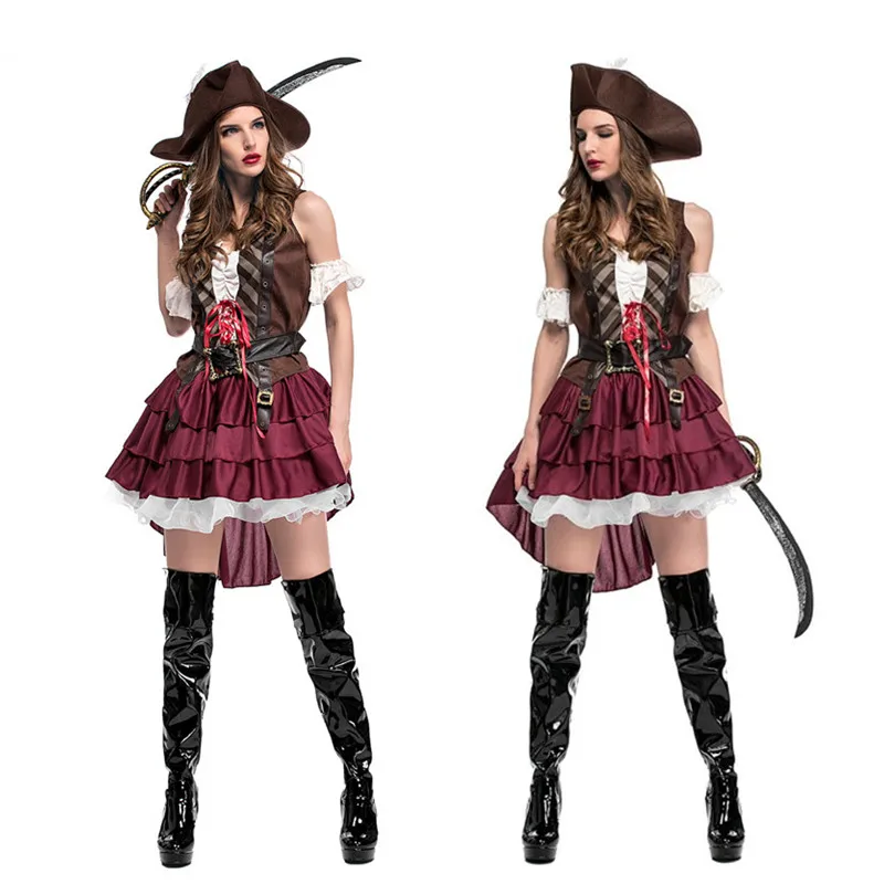 Новинка сексуальный женский костюм пирата на Хэллоуин грабителя бандита косплей