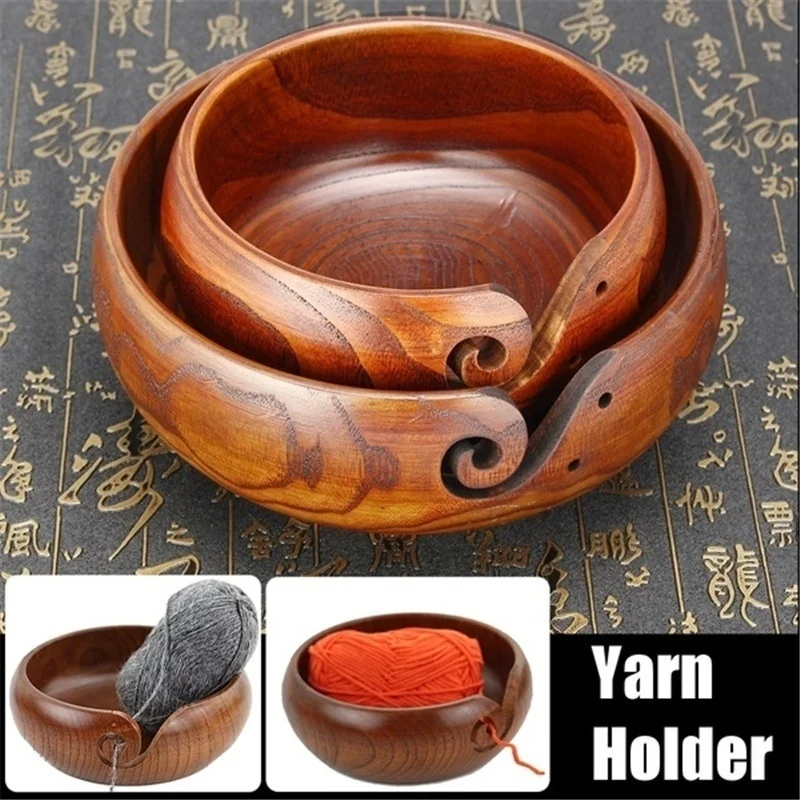 New Eco-friendly Wooden Yarn Storage Bowl Organizer Knitted Crochet Wool Handmade Sewing Supplies | Дом и сад