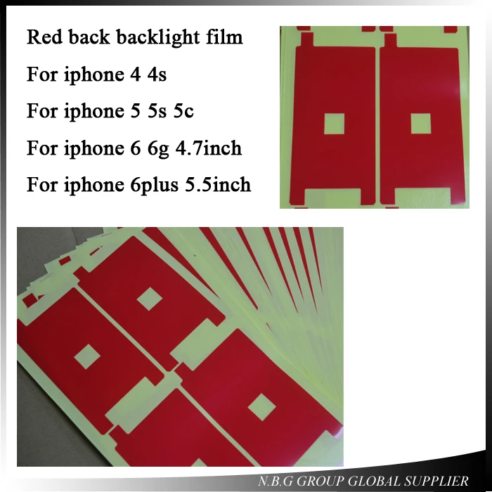 100 шт./лот красная наклейка пленка с подсветкой для iPhone 4 4S/5 5S 5c/6 6 s/6 p 6sp