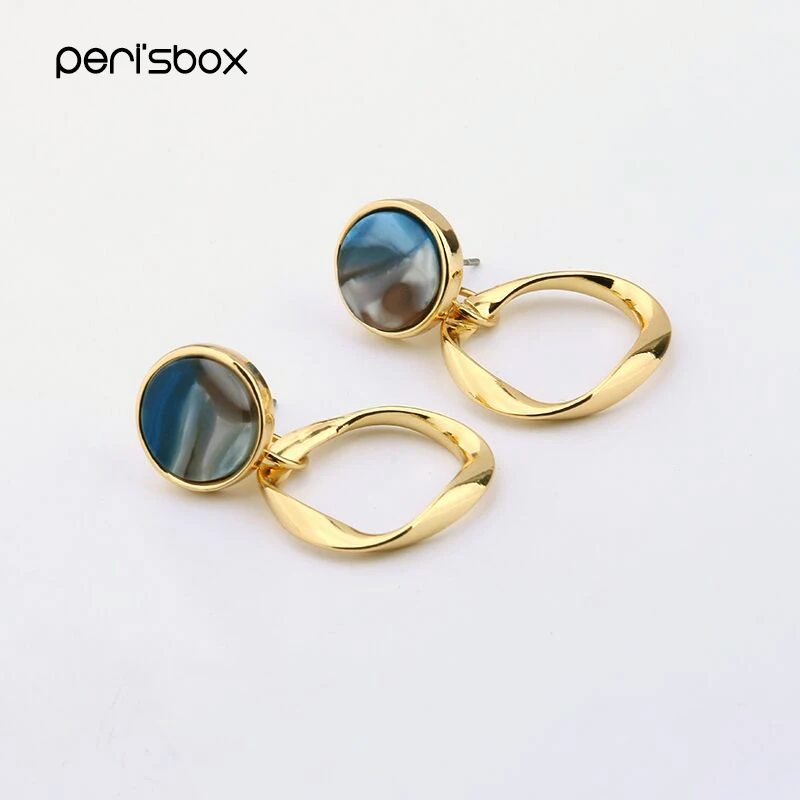 Серьги кольца Peri'sBox женские геометрические с передней и задней