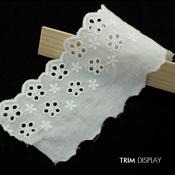 Белый вышитый цветок Скрапбукинг кружевная лента мотив швейцарская отделка