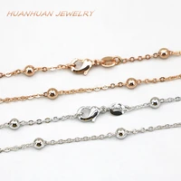 copper stainless steel link chain 1mm round necklace for women chokers fashion elegant friend birthday gift jewelry 18inch b3374