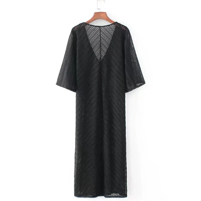 Женское платье в полоску летнее Свободное с v-образным вырезом и коротким рукавом