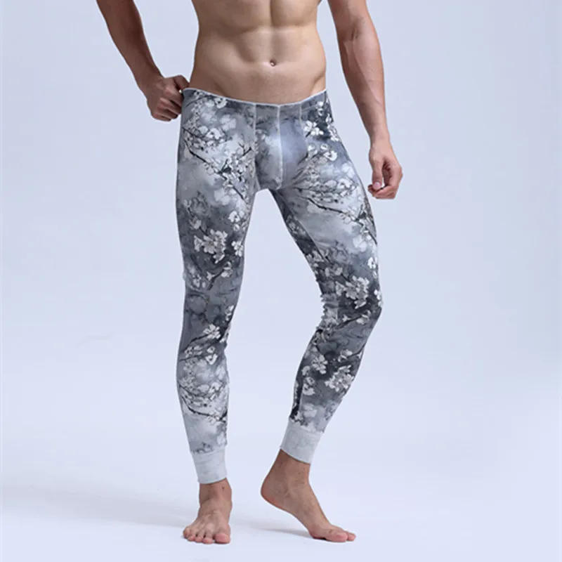 AIBC мужские кальсоны леггинсы осеннее и зимнее термобелье с принтом сексуальное