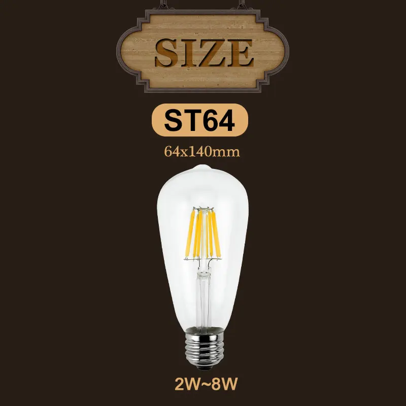 Ретро антикварная лампа Эдисона с регулируемой яркостью светодиодный E27