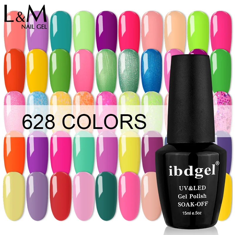 Factory Wholesale ibdgel 50 Pcs DHL Fast Free Shipping Soak Off Gel Nail Polish Gel Nails  (40 Colors+5 Top+5 Base)