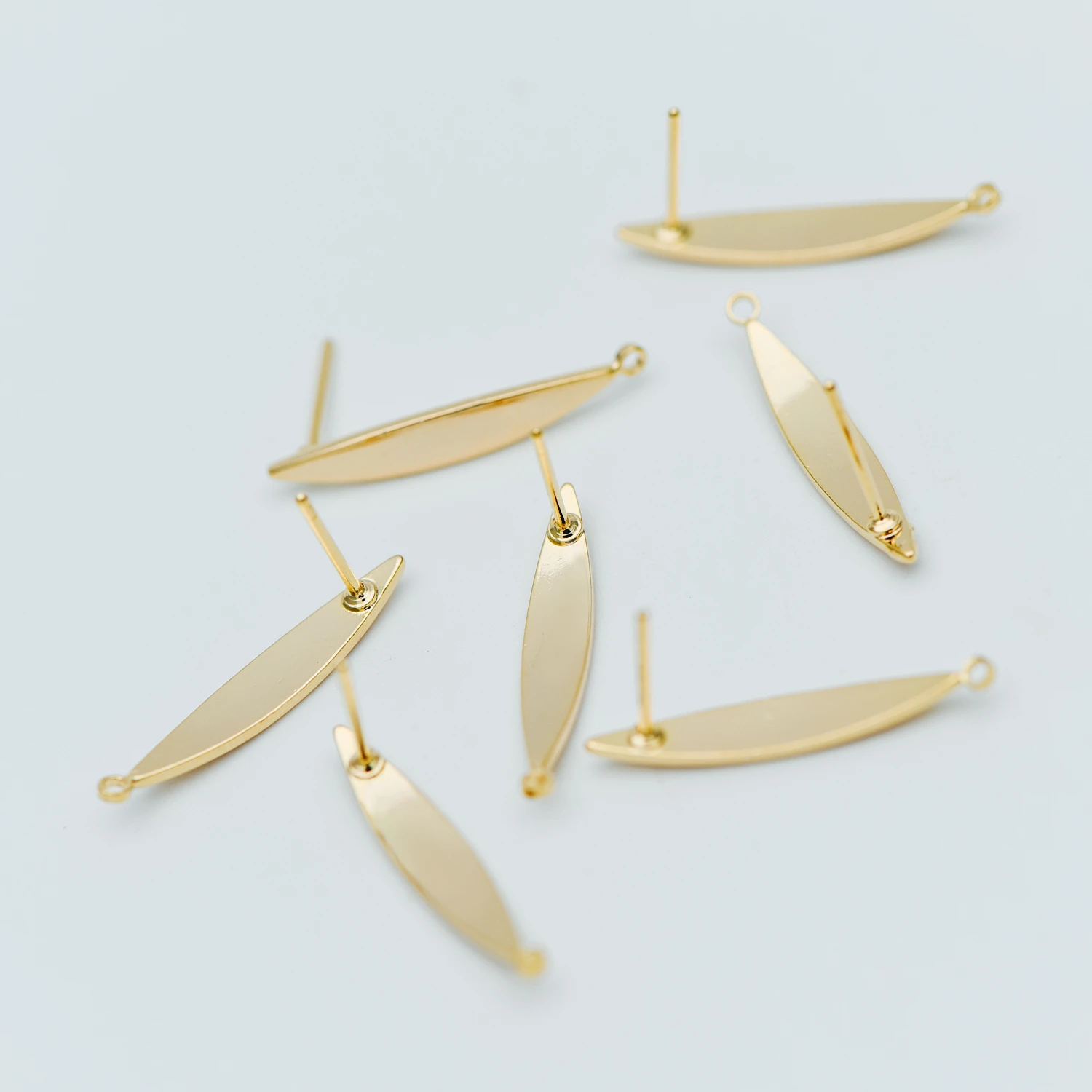 10pcs Gold Bar Ear Posts 24x4mm Tone Brass Stud Earring Components (GB-631) | Украшения и аксессуары