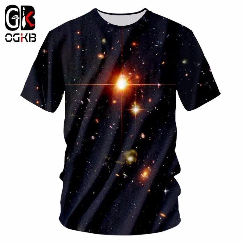 

OGKB Plus Size 7XL Tshirt Summer Tops Men 3d Print Starry Star T-shirt Man Streetwear O Neck Shirts Punk Sexy Slim Casual Blusas