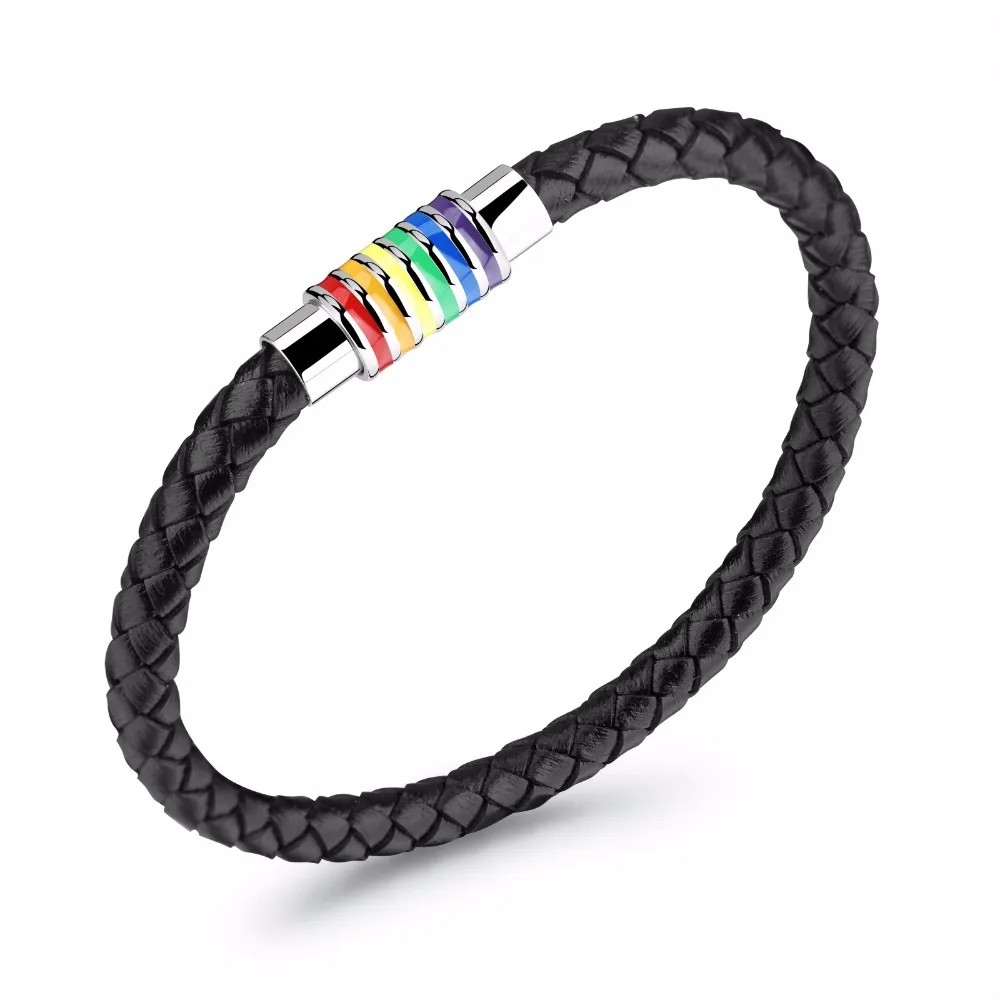 2018 Новое поступление Акция панк Pulseiras женские браслеты шесть цветов Радуга