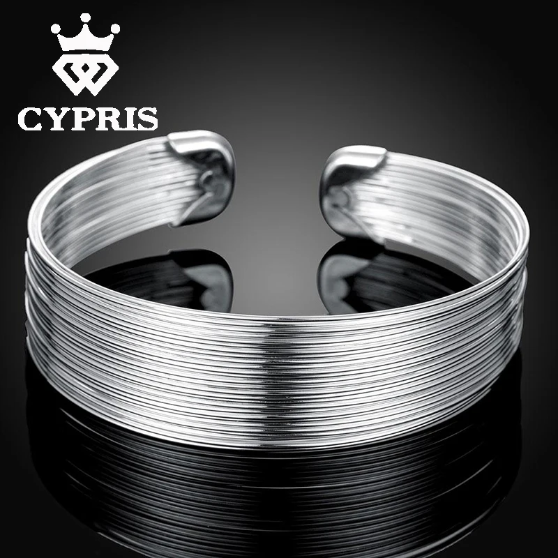 Распродажа C манжета канал пустой серебряный браслет чистая линия оптовая цена