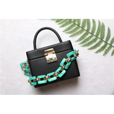 light green Акриловые плечевые ремни для сумок, женские Роскошные Дизайнерские Сумочки из акрилового сплава ручной работы, женские ремни высокого качества - Цвет: light green