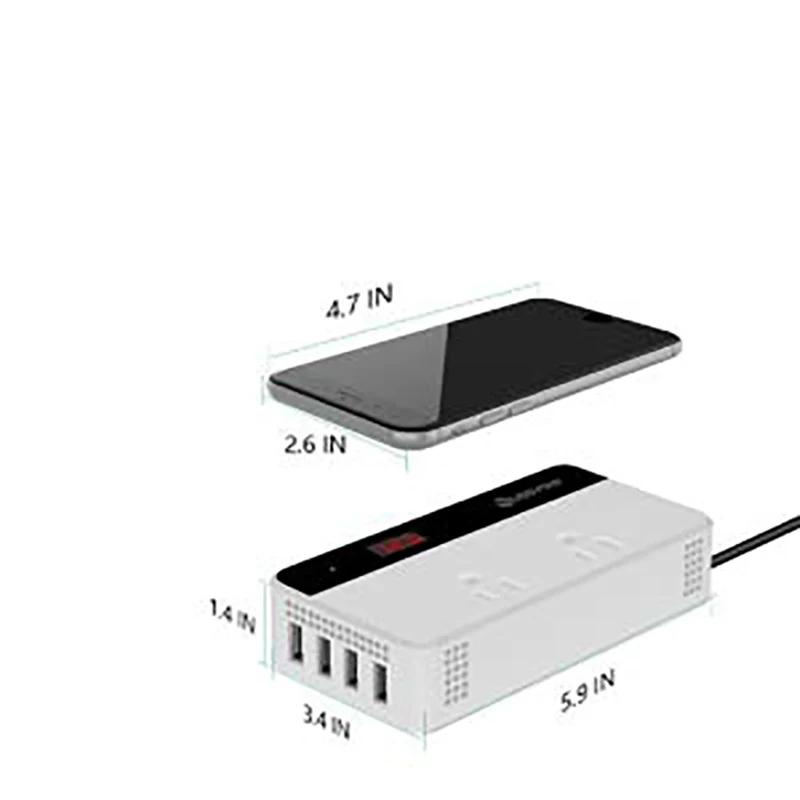 BINYEAE 200W Автомобильный инвертор постоянного тока 12V до 110V AC конвертер с 4 USB портами
