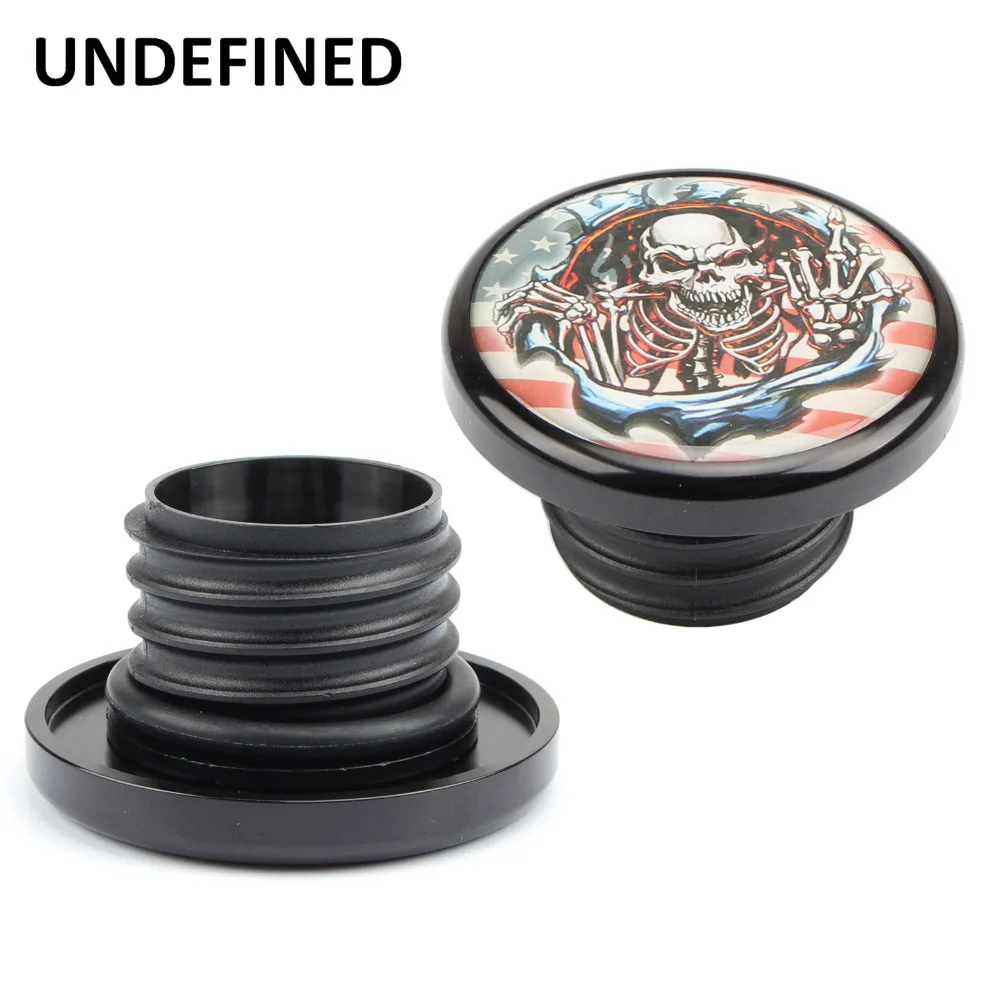 2 шт. пламени топливный бак мотоцикла Кепки крышка череп картина маслом газовая