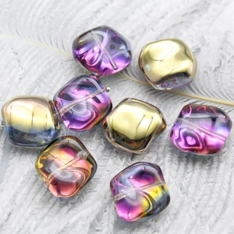 Doreen Box Lampwork Glass чешские бусины нестандартного синего цвета радужного около 19 мм (6/8