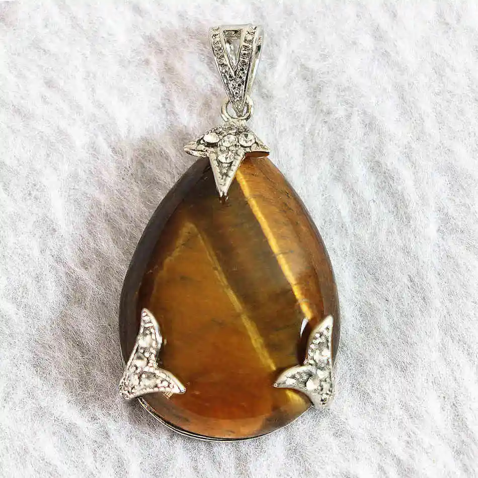 

NOT tiger stone 27x30mm teardrop pendant wholesale/retail necklaces pendants B829