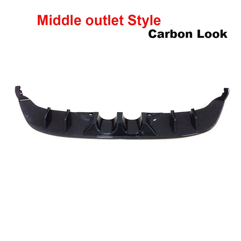 Middle carbon look Диффузор заднего бампера из углеродного волокна для VW Golf 7,5 MK7.5 standard GTI четыре выхода задний бампер диффузор для губ спойлер - Цвет: Middle carbon look