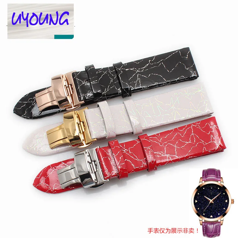 Uyoungthe ультра-тонкие часы ремешок адаптер кожаный браслет и R-O-S-ini бабочка 20 мм |