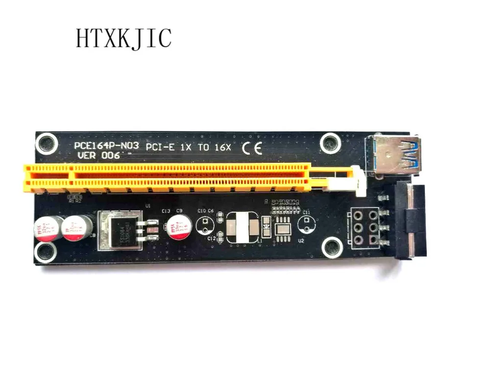 

2017 NEW 60CM PCI Express PCI-E 1X to 16X Riser Card Extender PCIE Adapter + USB 3.0 Cable & 15Pin SATA to 4Pin IDE Power Cord