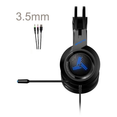 Игровая гарнитура светодиодный музыкальный аудио BigWith Mic игровая для ПК Компьютерная гарнитура 7,1 канал 3,5 мм разъем стерео опционально - Цвет: 3.5mm
