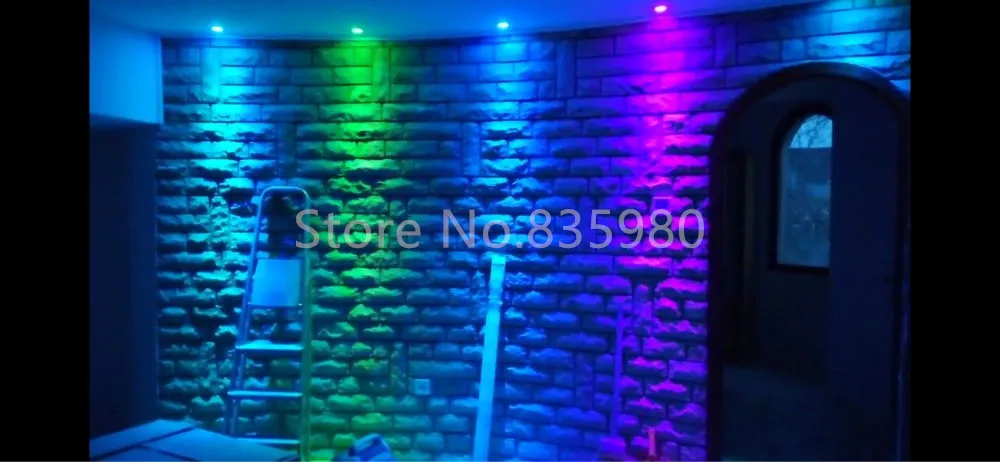 4 шт./лот) RGB 3 Вт светодиодный потолочный светильник с пультом дистанционного управления, встраиваемый потолочный светильник, красочный Точечный светильник, домашний, вечерние, декоративный светильник