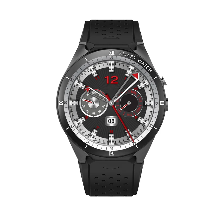 KOSPET KW88 PRO 1 ГБ 16 ГБ 1,3" Bluetooth 4,0 Android 7,0 четырехъядерный сенсорный экран MTK6580 gps носимое устройство 3g смарт часы телефон - Цвет: Black
