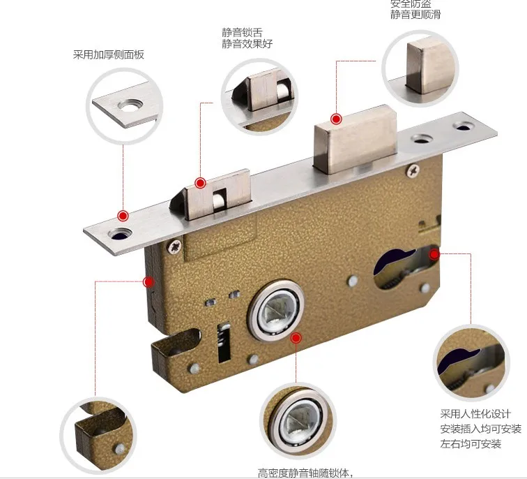 Замок с ручкой в европейском стиле замок для двери спальню туалет разделенный