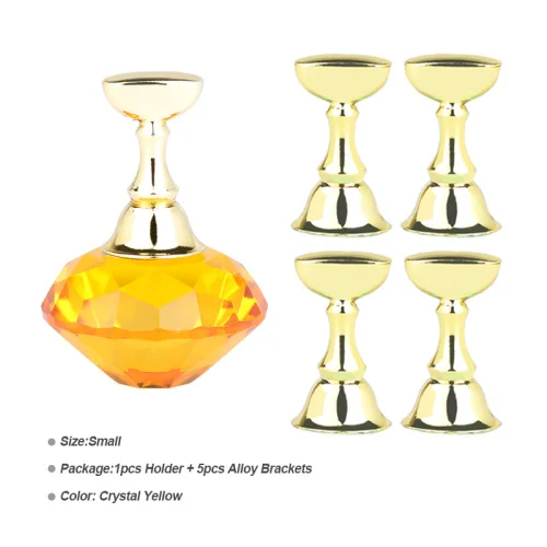 S Crystal Yellow STZ 1 Набор Магнитных насадок для ногтей держатель из сплава Pratice Дисплей Стенд Золотой Кристалл показ полка для накладных ногтей маникюр Дизайн#741 - Цвет: S Crystal Yellow