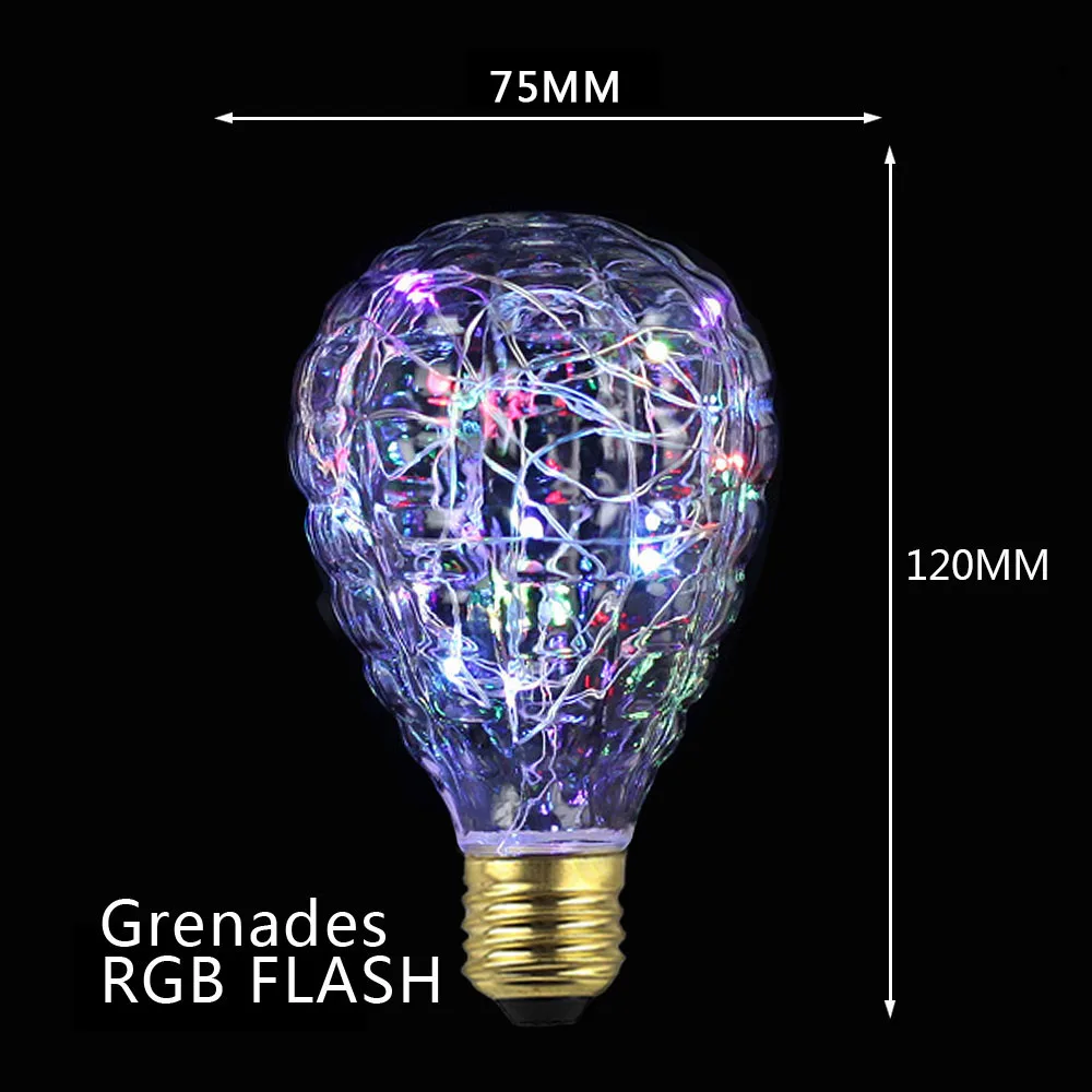 Цветная (RGB) Цвет флэш-Медный провод edison светильник лампа светодиодный мерцающий s