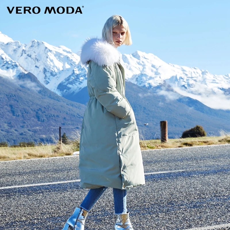 Vero Moda пуховик женский новая куртка-пуховик с воротником из 80% меха енота | 318412505