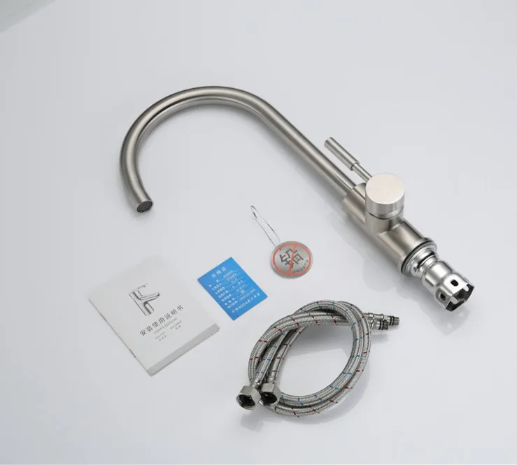 Бесплатная доставка кухонный кран из нержавеющей стали 304 с одной ручкой