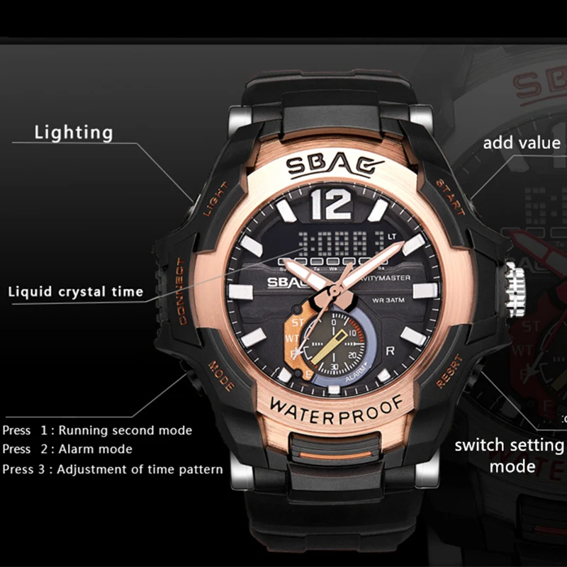 Лидирующий бренд роскошные мужские военные спортивные часы 2019 кварцевые