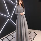 Женское вечернее платье с длинным рукавом wei yin, Элегантное Длинное атласное платье-трапеция в стиле знаменитостей, WY1509, 2022