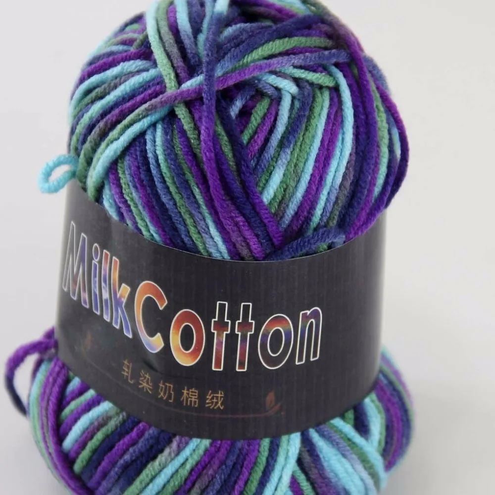Sale 6ballsx50g Soft Cotton Baby Yarn New Hand-dyed Wool Socks Scarf Knitting yarn green pink brown mixed 2075-22-6 | Дом и сад